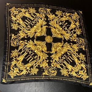 Versace Jeans Couture Black and Gold Scarf